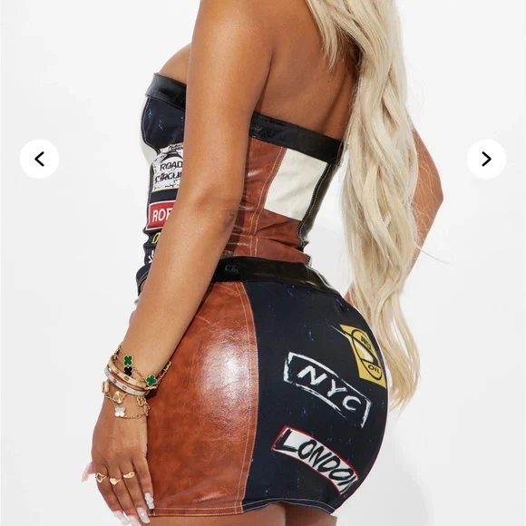 NWT Fashion Nova Over The Top Faux Leather Skirt Set - Picture 7 of 7